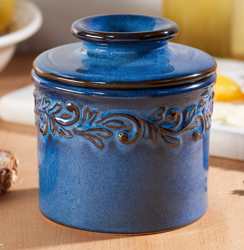 Butter Bell - The Original Butter Bell crock by L Tremain, a Countertop French Ceramic Butter Dish Keeper for Spreadable Butter, Antique Collection, Denim Blue (Reactive Glaze) - Image 5